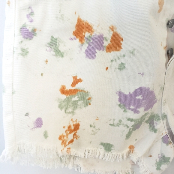 Wild Fable; High Rise; Jean Shorts; White with Flower Pattern; Tie Dye; - Picture 7 of 7